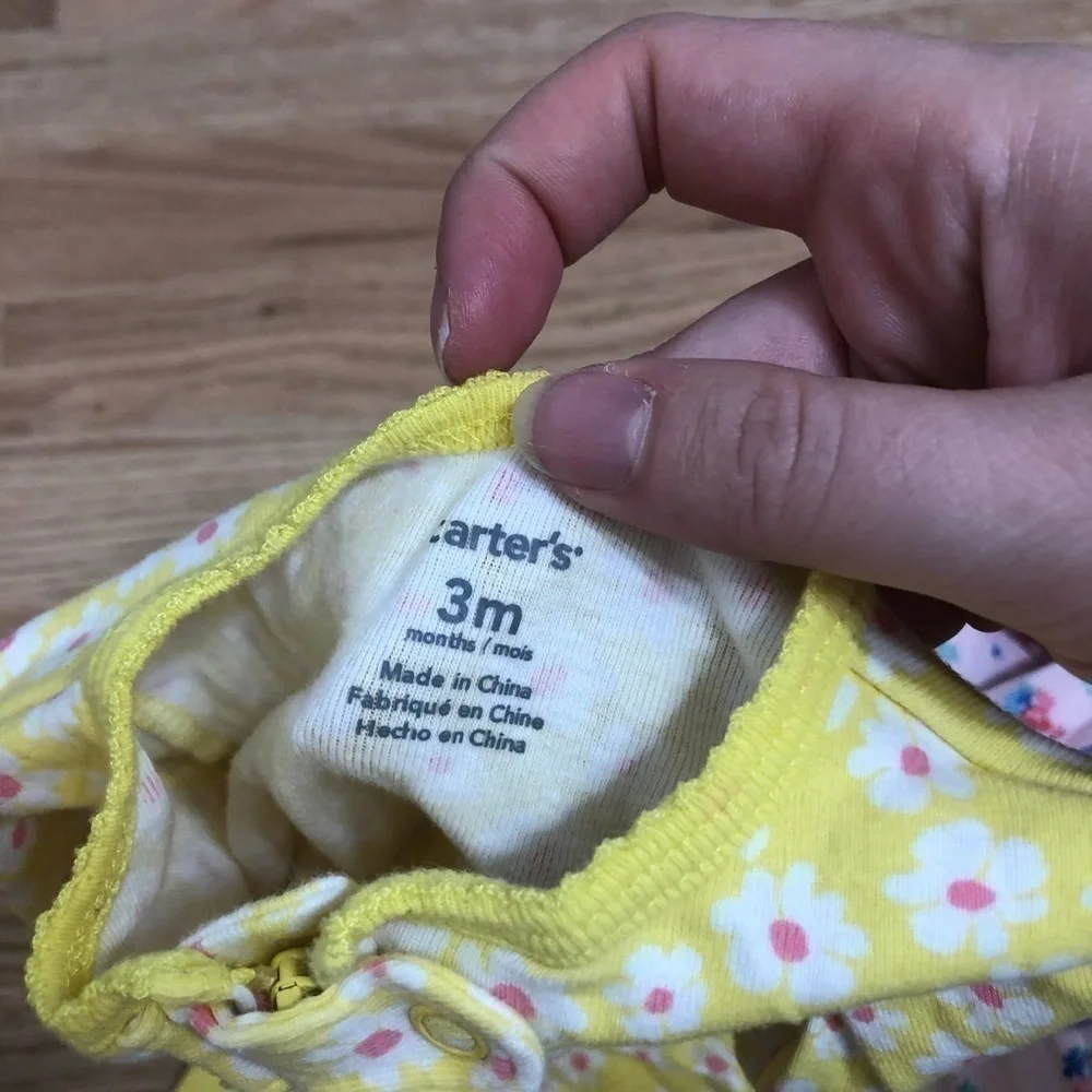 Carter’s 3 months Full Zip Sleepers Floral Pink